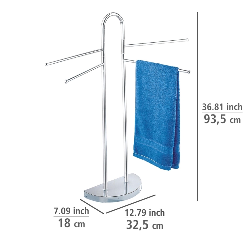 WENKO 16610100 - Porte-serviettes sur pied COSENZA 33x93,5 cm chrome brillant