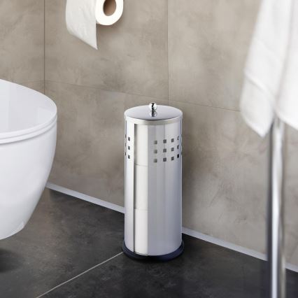 WENKO 16636100 - Porte-rouleau de papier toilette ANCONA 13x34 cm inox/argenté