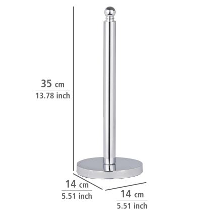 WENKO 16878100 - Porte-rouleau de papier toilette VITERBO 14x35 cm argenté