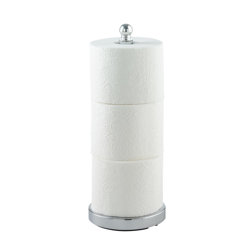 WENKO 16878100 - Porte-rouleau de papier toilette VITERBO 14x35 cm argenté