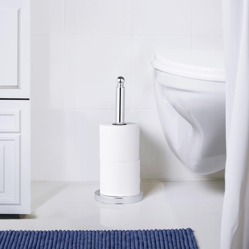 WENKO 16878100 - Porte-rouleau de papier toilette VITERBO 14x35 cm argenté