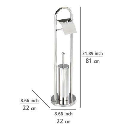 WENKO 16993100 - Ensemble WC VASTO 22x81 cm inox/argenté