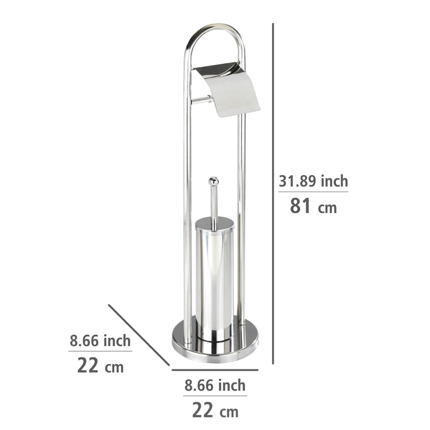 WENKO 16993100 - Ensemble WC VASTO 22x81 cm inox/argenté