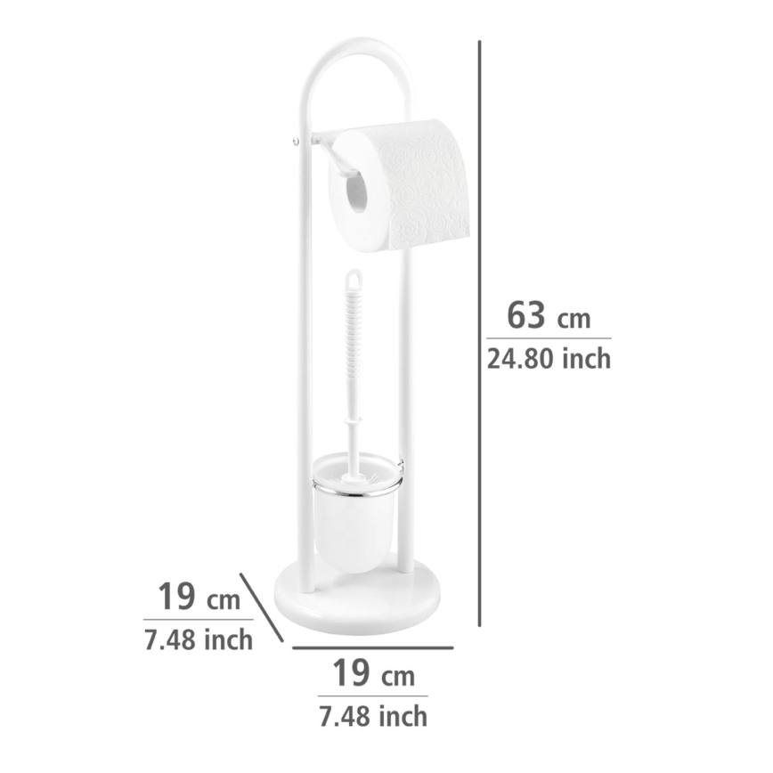 WENKO 17092100 - Brosse WC SIENA 19x63 cm blanc/satiné