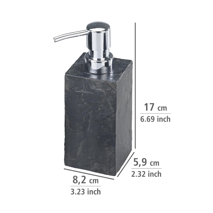 WENKO 17921100 - Distributeur de savon SLATE ROCK 250 ml anthracite