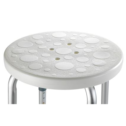 WENKO 1792921100-Tabouret SECURA 45,5x45,5 cm blanc/argent/gris