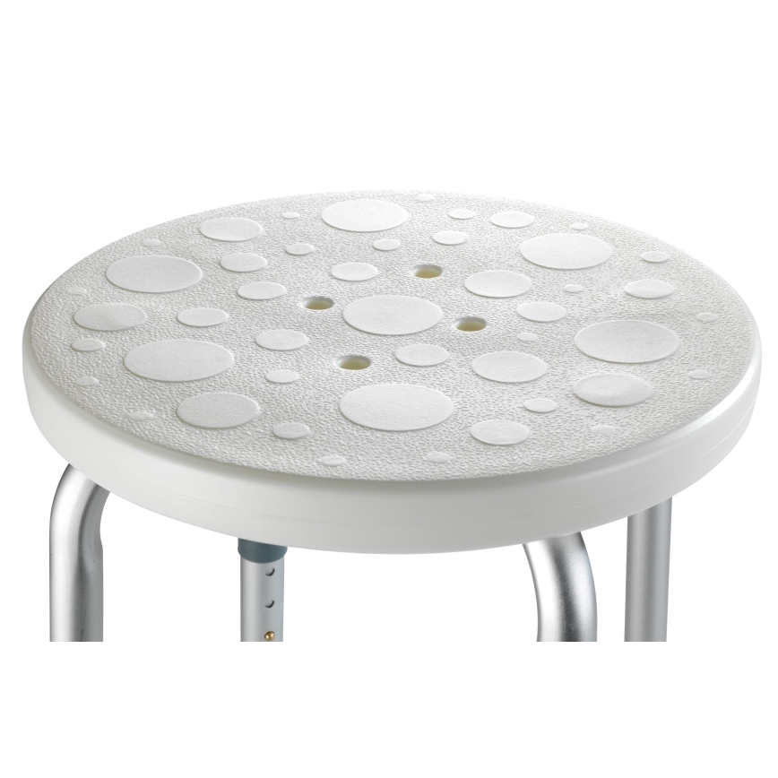 WENKO 1792921100-Tabouret SECURA 45,5x45,5 cm blanc/argent/gris