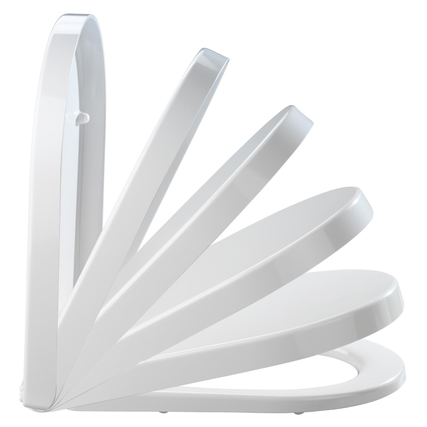 WENKO 18396100-WC Abattant WC PALMA 46,5x35,7 cm blanc/argenté
