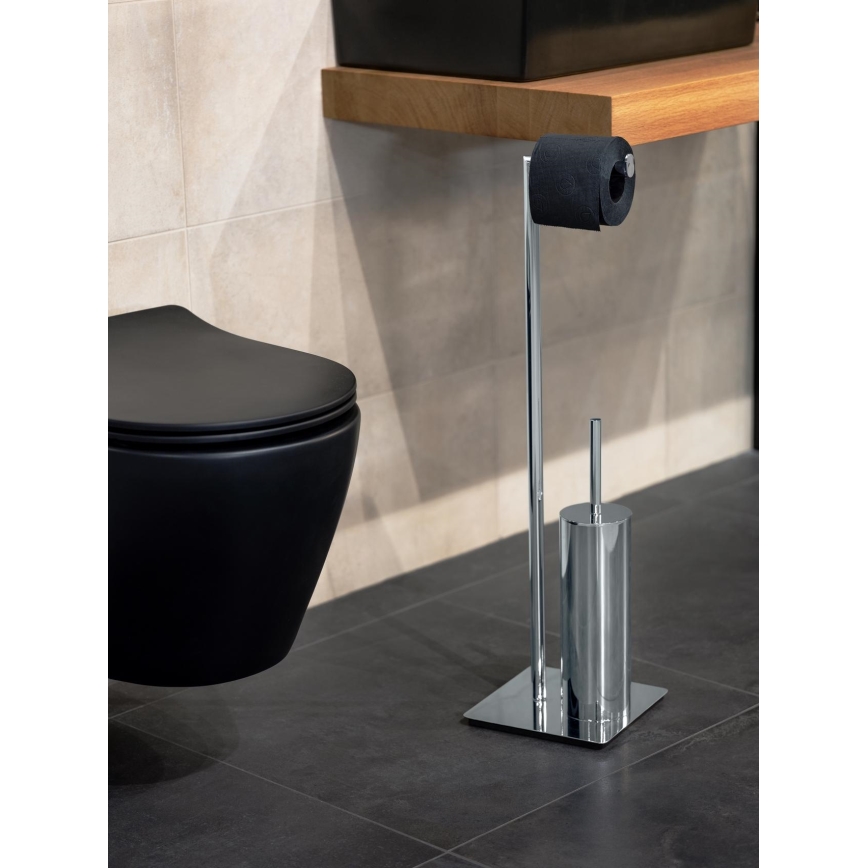 WENKO 18562100 - Brosse WC RECCO 20x71,5 cm chrome brillant