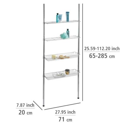 WENKO 18597100-Étagère 71x285 cm chrome brillant
