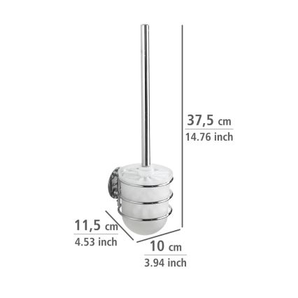 WENKO 18768100-WC ensemble TURBO-LOC ROND acier 10x37,5 cm chrome brillant/blanc