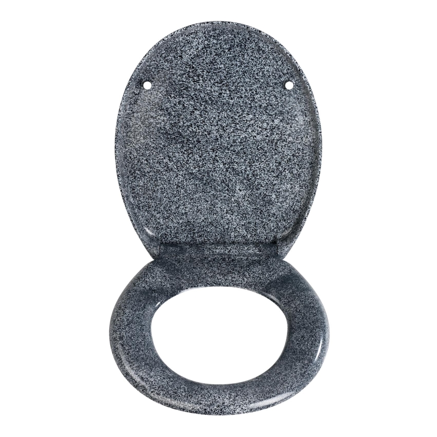 WENKO 18902100-WC Abattant WC OTTANA 44,5x37,5 cm granit/gris/argenté