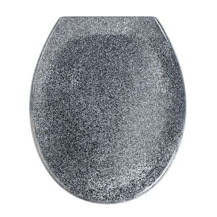 WENKO 18902100-WC Abattant WC OTTANA 44,5x37,5 cm granit/gris/argenté