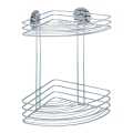 WENKO 18914100 - Étagère d'angle TURBO-LOC ronde en acier 26,5x33 cm chromée brillante