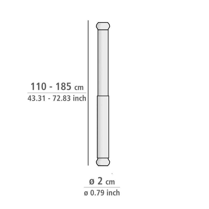 WENKO 19209100 - Barre de douche 18,5x2 cm blanche