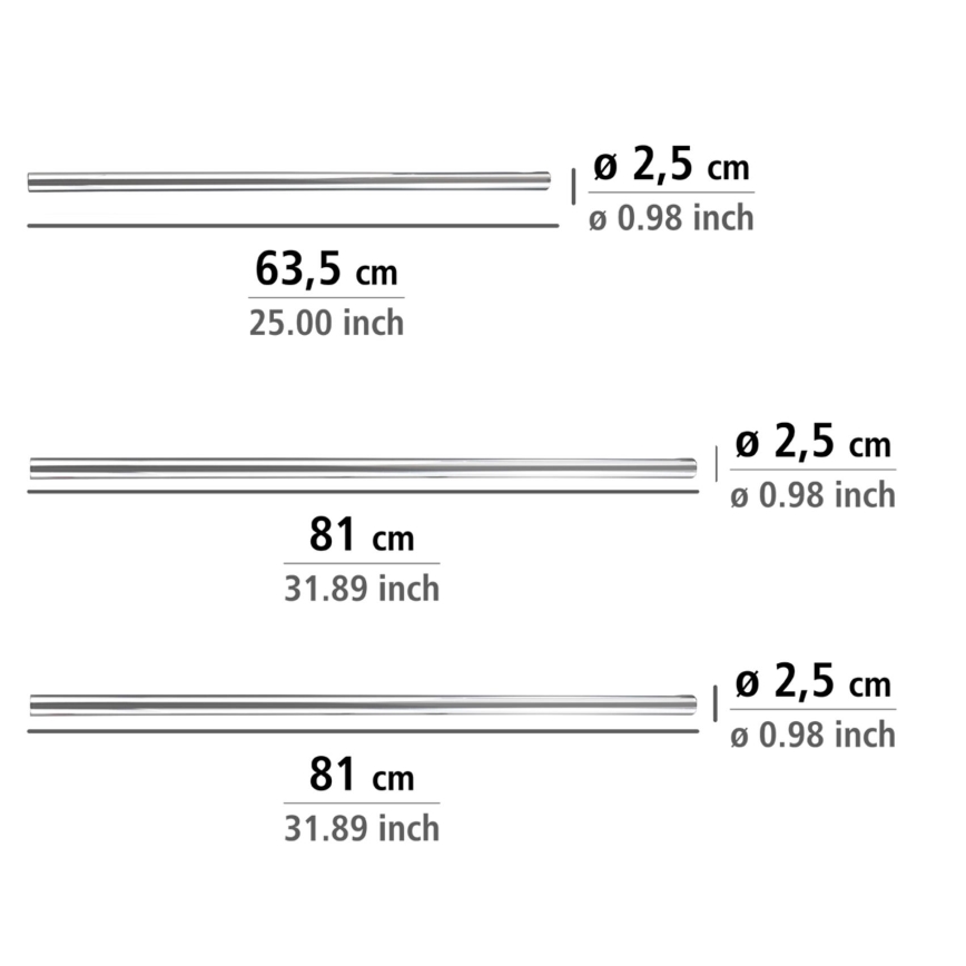 WENKO 19218100 - Barre UNIVERSAL 2,5x2,5 cm chromé/blanc