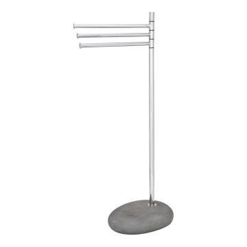 WENKO 19493100 - Porte-serviettes PEBBLE STONE 38 x 84 cm chrome brillant/gris