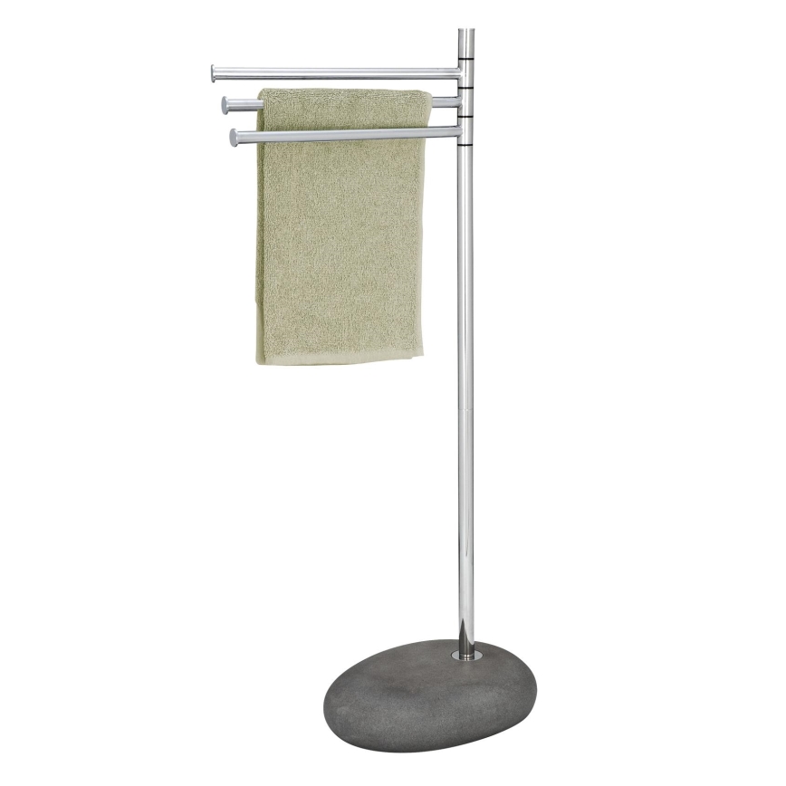 WENKO 19493100 - Porte-serviettes PEBBLE STONE 38 x 84 cm chrome brillant/gris