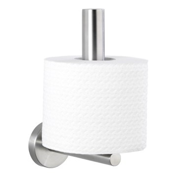 WENKO 19613100 - Porte-rouleau de papier toilette BOSIO MATT 8x18 cm inox/argenté
