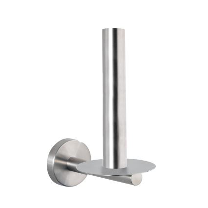 WENKO 19613100 - Porte-rouleau de papier toilette BOSIO MATT 8x18 cm inox/argenté