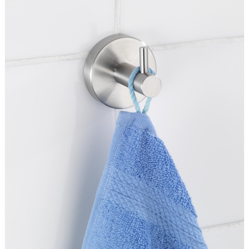 WENKO 19621100 - Crochet BOSIO MAT 5,5x5,5 cm acier inoxydable/argenté