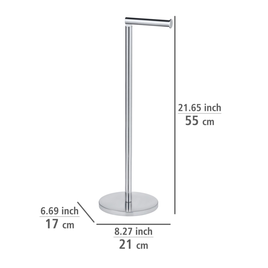 WENKO 19637100 - Porte-rouleau de papier toilette 21x55 cm inox/argenté