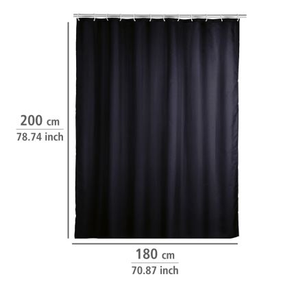 WENKO 20043100 - Rideau de douche 180x200 cm noir