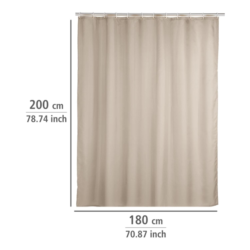 WENKO 20045100 - Rideau de douche 180 x 200 cm beige