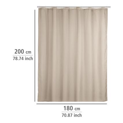 WENKO 20045100 - Rideau de douche 180 x 200 cm beige