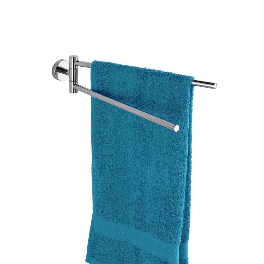 WENKO 20213100 - Porte-serviettes BOSIO SHINE 43 x 9 cm en acier inoxydable, finition argentée