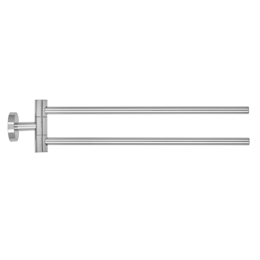 WENKO 20213100 - Porte-serviettes BOSIO SHINE 43 x 9 cm en acier inoxydable, finition argentée