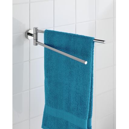 WENKO 20213100 - Porte-serviettes BOSIO SHINE 43 x 9 cm en acier inoxydable, finition argentée