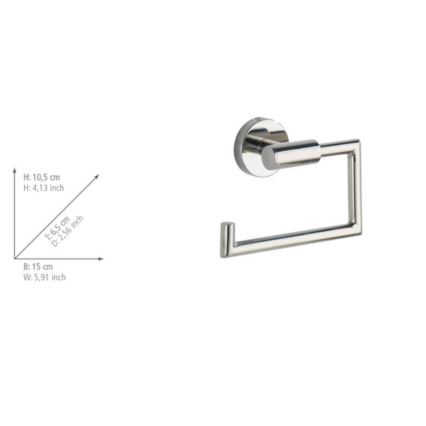 WENKO 20216100 - Porte-rouleau de papier toilette BOSIO SHINE 15x10,5 cm inox/argenté