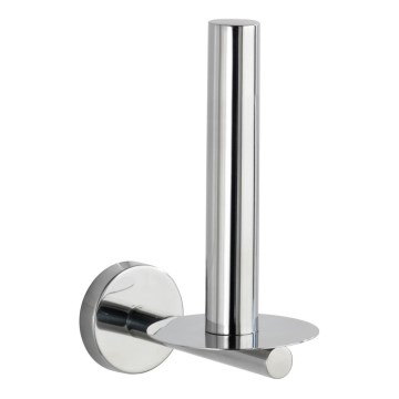 WENKO 20218100 - Support mural pour papier toilette BOSIO SHINE 8x12,5 cm, inox/argenté