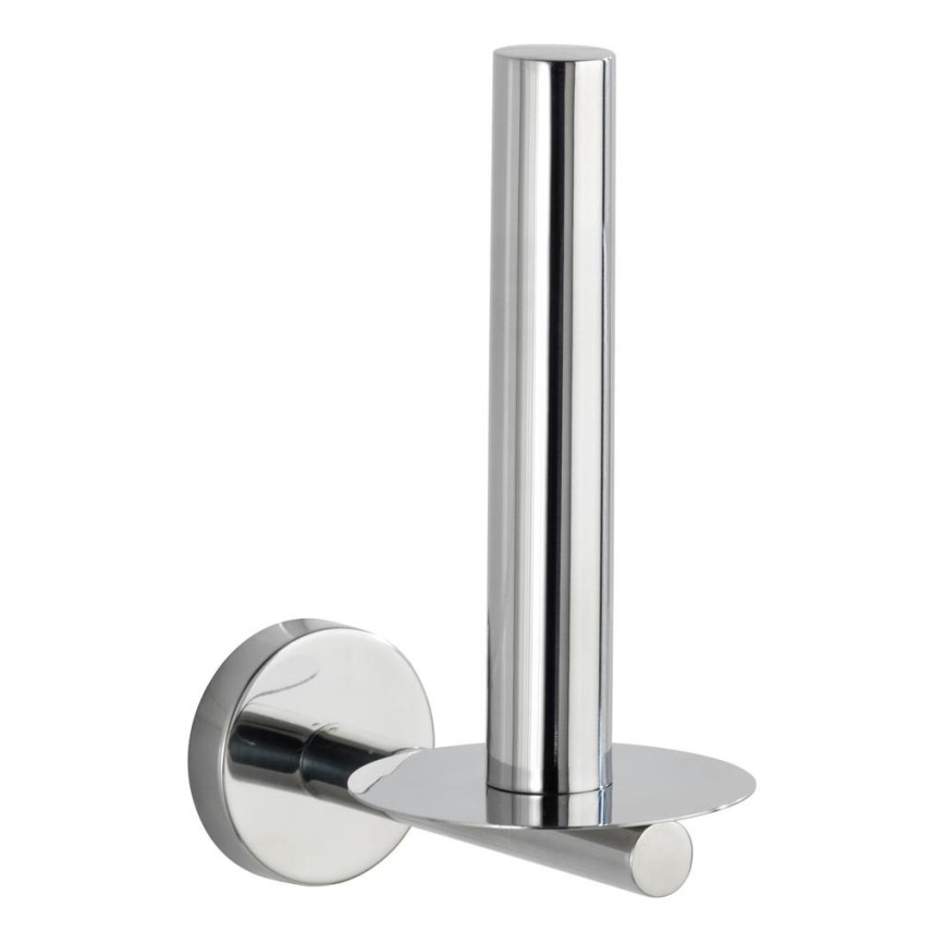 WENKO 20218100 - Support mural pour papier toilette BOSIO SHINE 8x12,5 cm, inox/argenté