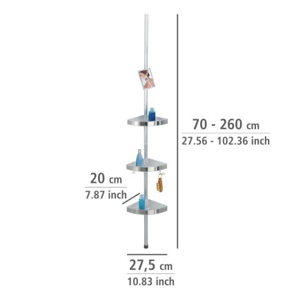WENKO 20349100 - Élément d'angle PREMIUM 27,5 x 260 cm, finition satinée