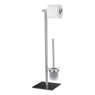 WENKO 20391100 - Brosse WC LIMA 23,5x69 cm inox/satiné/noir