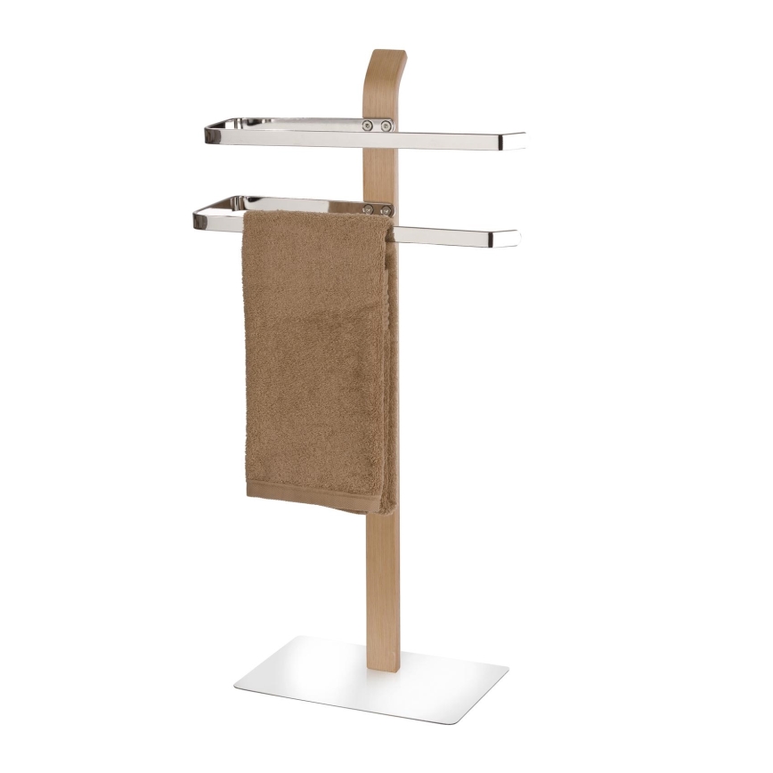 WENKO 20396100 - Porte-serviettes SAMONA 40,5 x 79,5 cm chrome brillant/marron