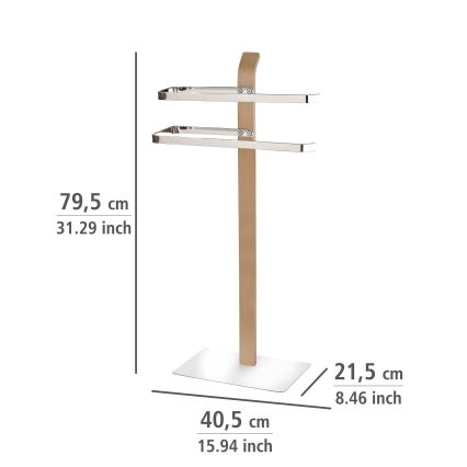 WENKO 20396100 - Porte-serviettes SAMONA 40,5 x 79,5 cm chrome brillant/marron