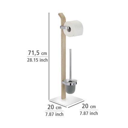 WENKO 20397100 - Brosse WC SAMONA 20x71,5 cm chrome/marron/satiné