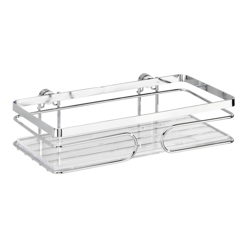 WENKO 20409100-Étagère Premium en acier inoxydable 24x13,5 cm, inox/argenté