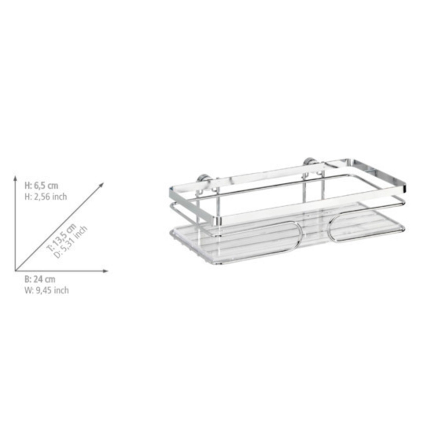 WENKO 20409100-Étagère PREMIUM en acier inoxydable 24x13,5 cm inox/argentée