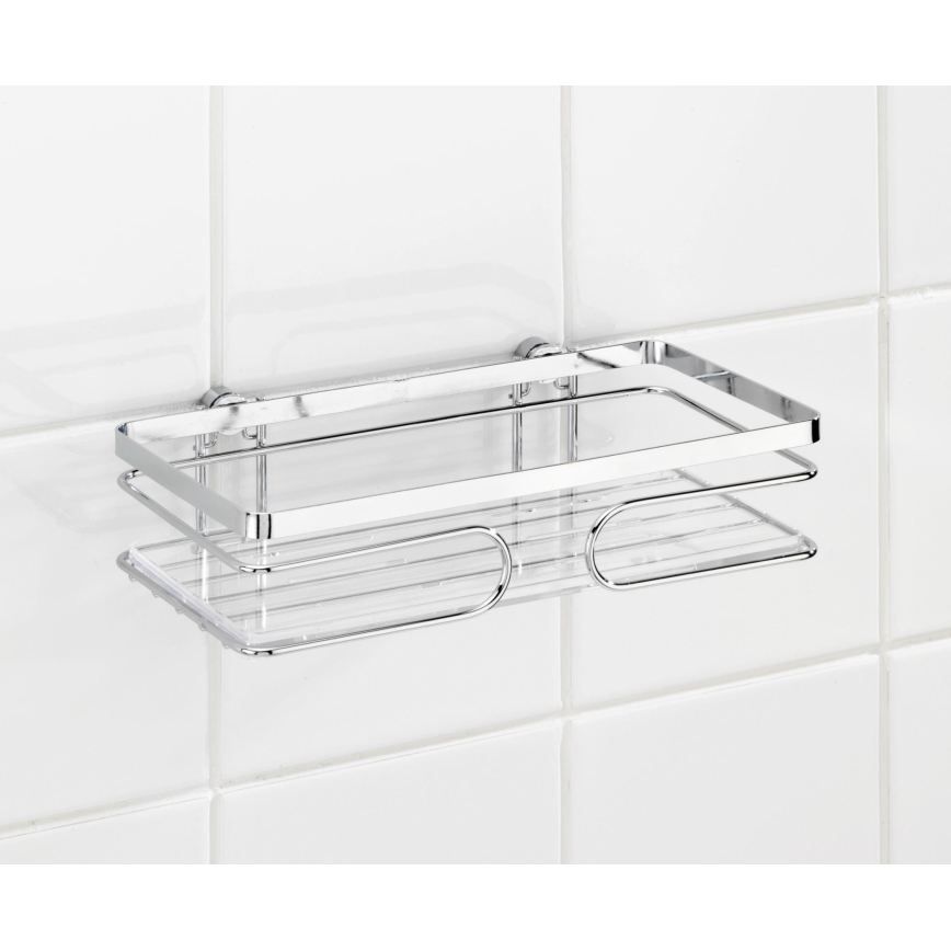 WENKO 20409100-Étagère PREMIUM en acier inoxydable 24x13,5 cm inox/argentée