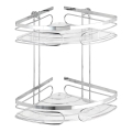 WENKO 20412100-Étagère d'angle PREMIUM en acier inoxydable 26,5x27,5 cm inox/argenté