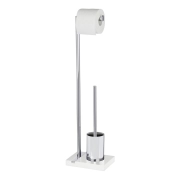 WENKO 20486100 - Brosse WC NOBLE 20 x 74 cm chrome/blanc