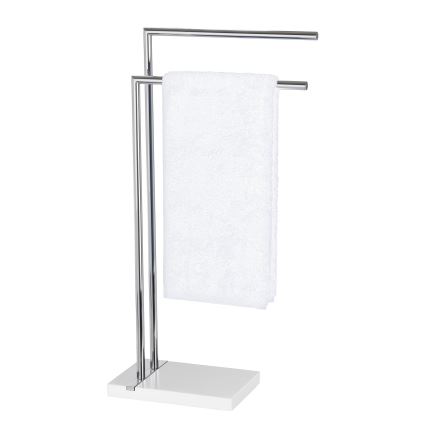WENKO 20487100 - Porte-serviettes sur pied NOBLE 45,5x82 cm chrome brillant/blanc