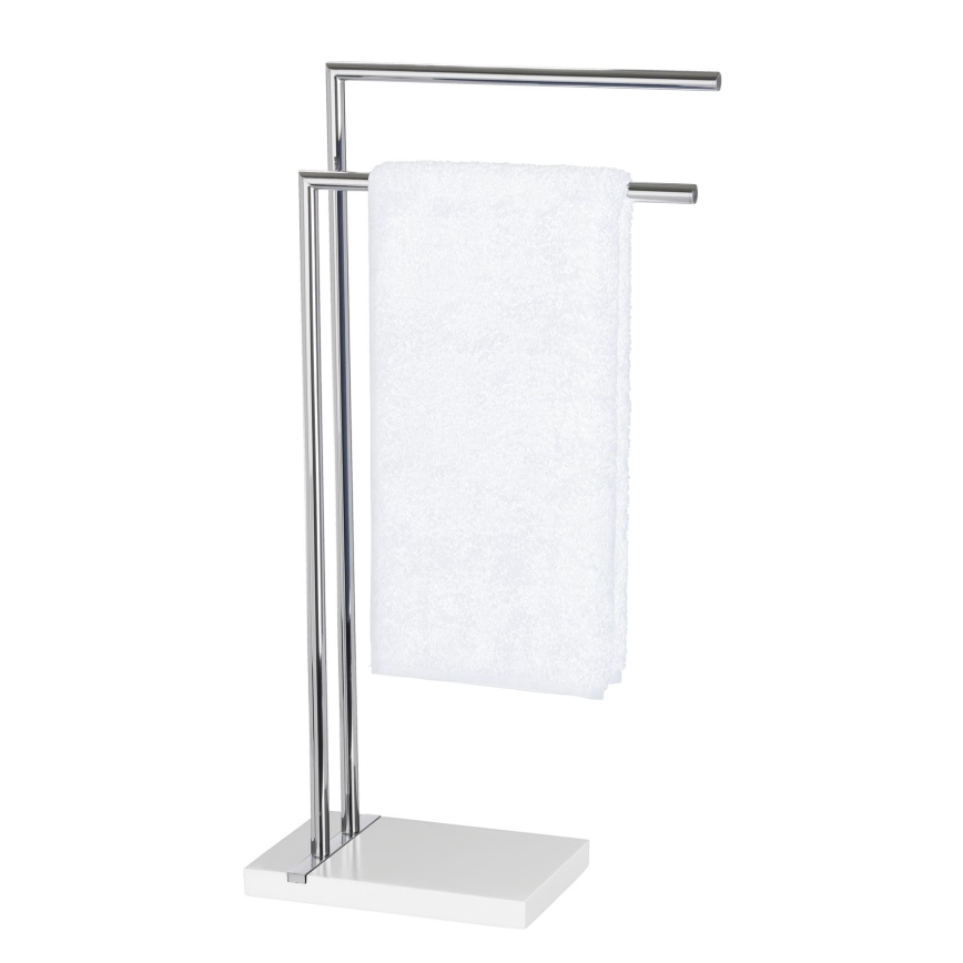 WENKO 20487100 - Porte-serviettes sur pied NOBLE 45,5x82 cm chrome brillant/blanc