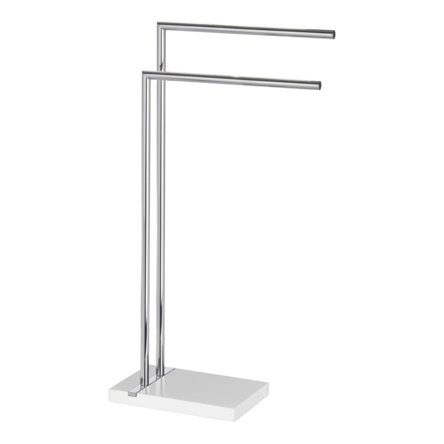 WENKO 20487100 - Porte-serviettes sur pied NOBLE 45,5x82 cm chrome brillant/blanc