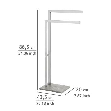 WENKO 20603100 - Porte-serviettes GRANIT 43,5 x 86,5 cm inox/satiné/gris