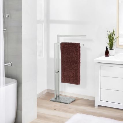 WENKO 20603100 - Porte-serviettes GRANIT 43,5 x 86,5 cm inox/satiné/gris